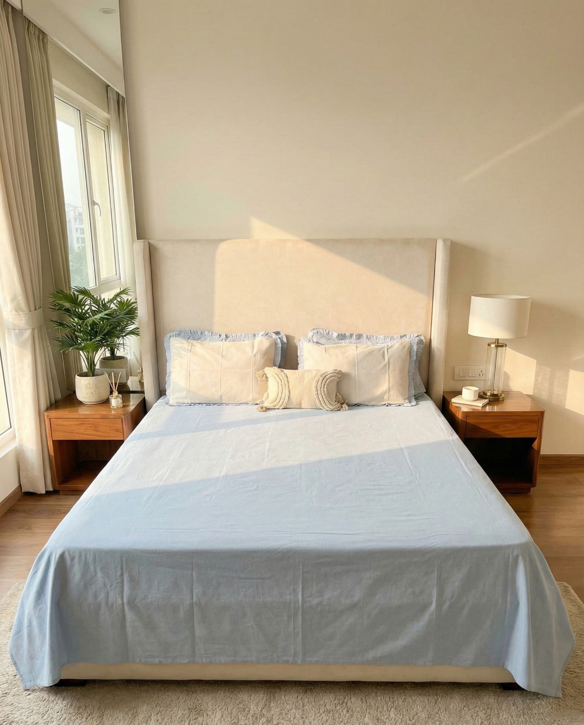 Serene Mist Luxe King Size Bed Sheet